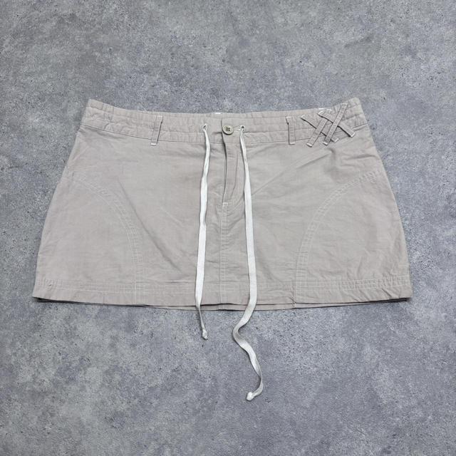 Tan cargo mini skirt