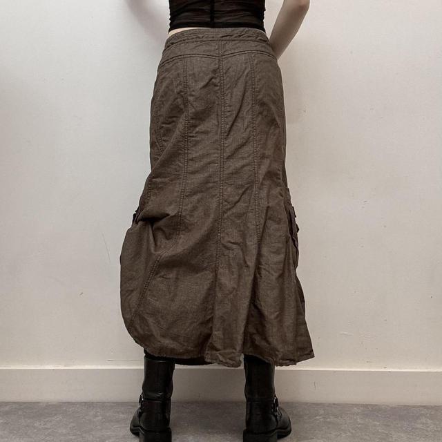 Brown linen asymmetrical skirt