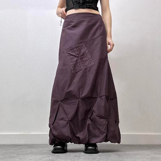 Ruched cargo maxi skirt