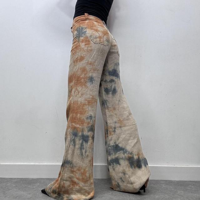 Distressed flared wide leg miss sixty trousers