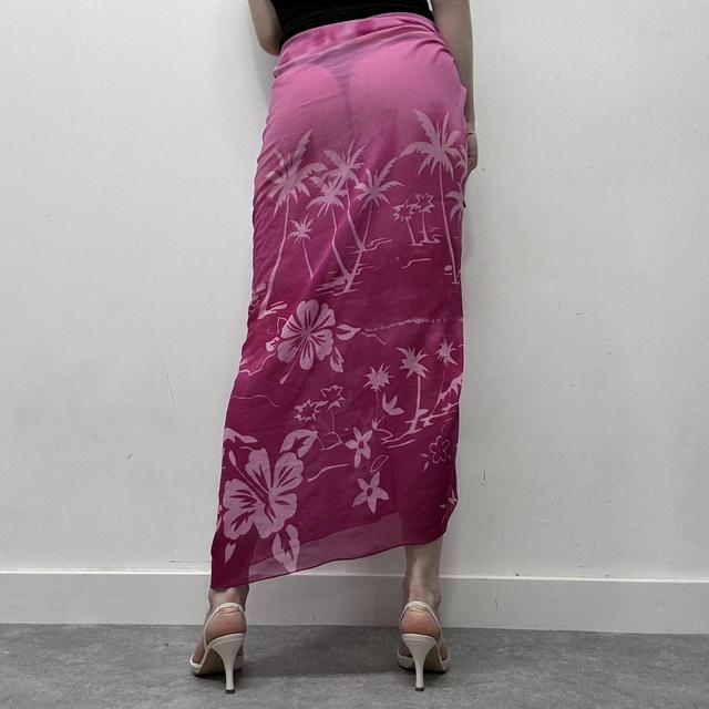 Vintage tropical patterned wrap sarong skirt