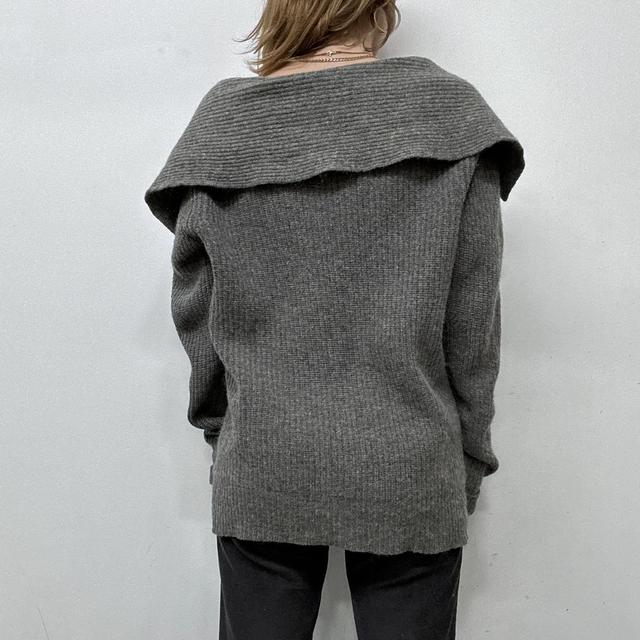 Grey knitted slouchy cardigan