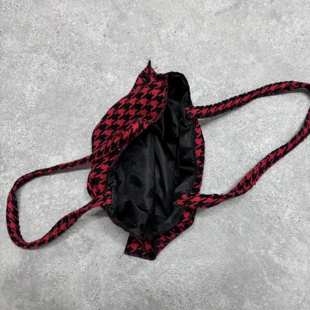 Houndstooth felt mini bag