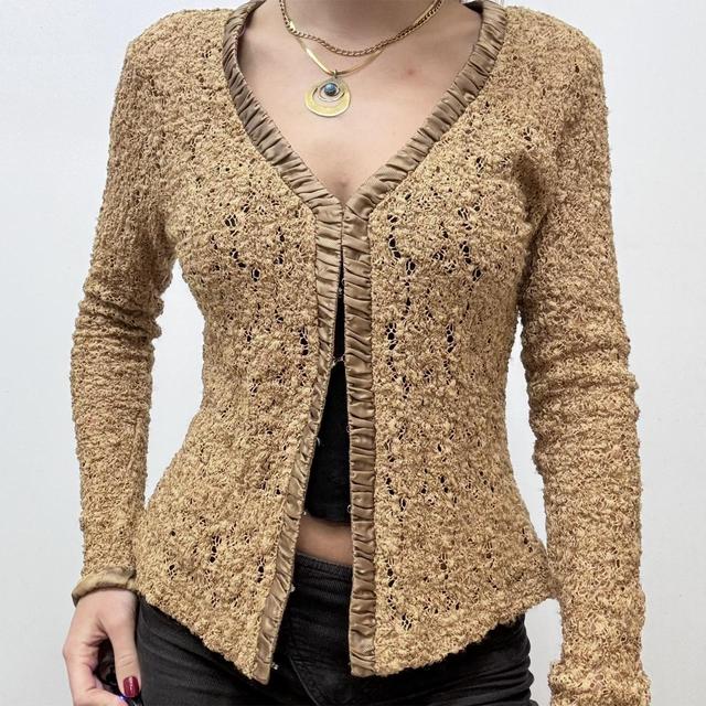 Lace brown crochet cardigan
