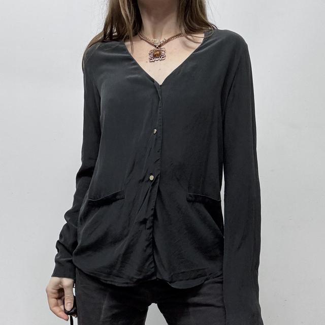 Black silk sezane shirt