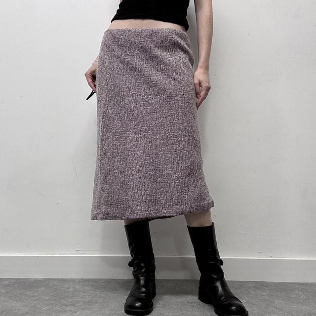 Pink tweed midi skirt