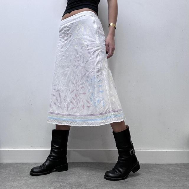 White cotton pastel aline skirt