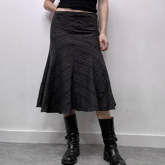 Pinstripe diagonal midi skirt