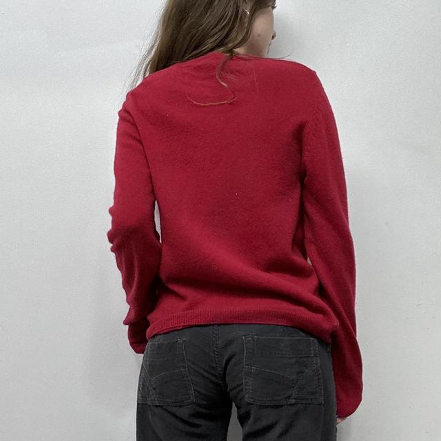 Red wool knitted jumper