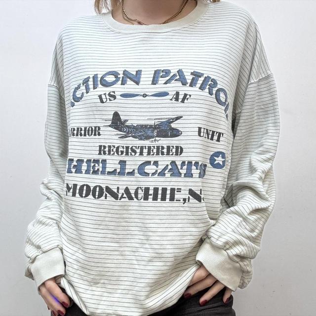 Pinstripe graphic cotton sweatshirt