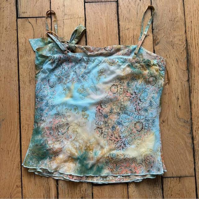 Sheer watercolour paisley vest