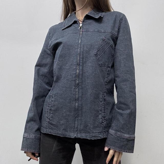 Dark denim zip up jacket
