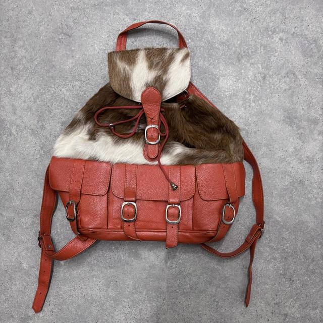 Cowhide leather backpack