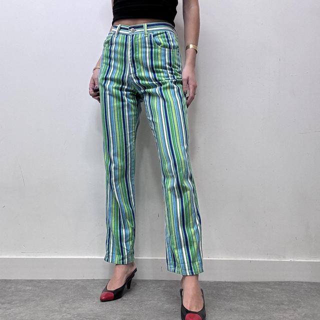 Pinstripe straight leg y2k jeans