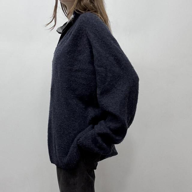 Navy wool 1/4 zip jumper