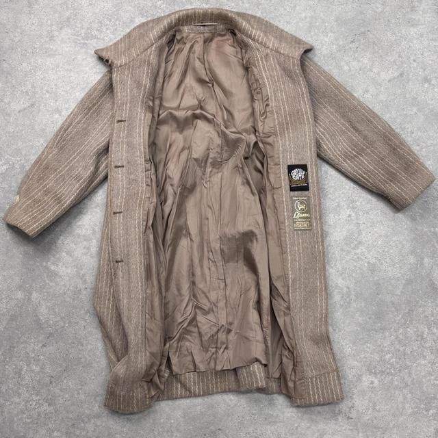 Pinstripe wool slouchy trench coat