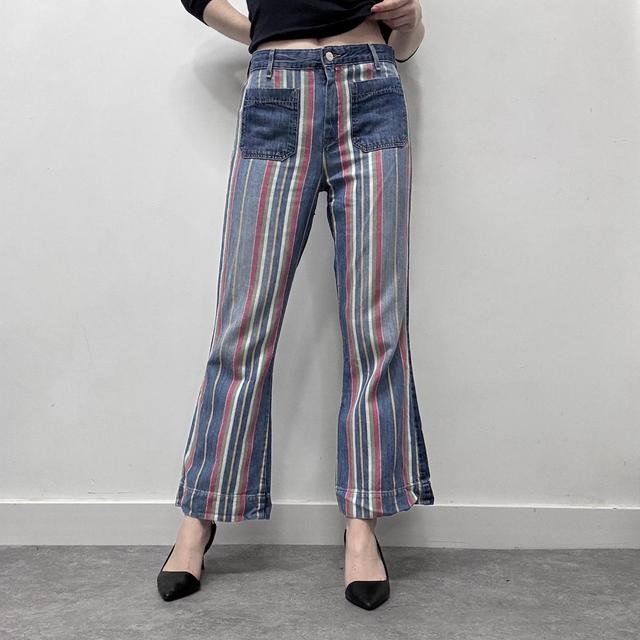 Pinstriped flared wrangler western jeans