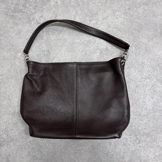 Dark brown leather slouchy shoulder bag