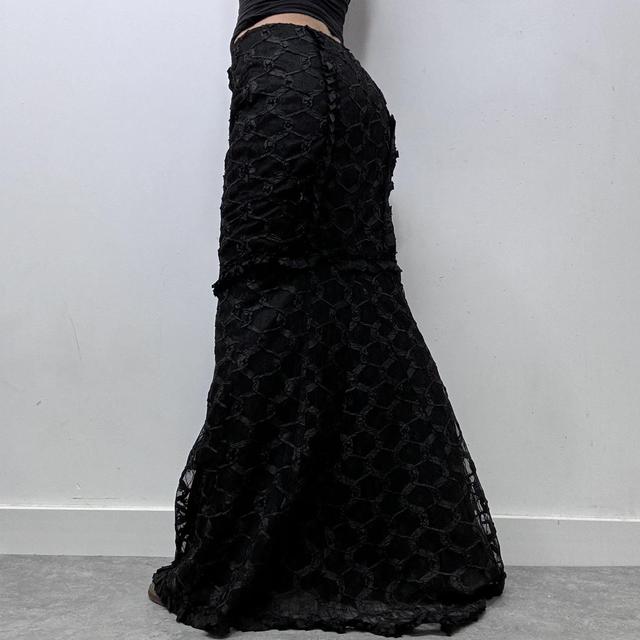 Black lace gothic maxi skirt
