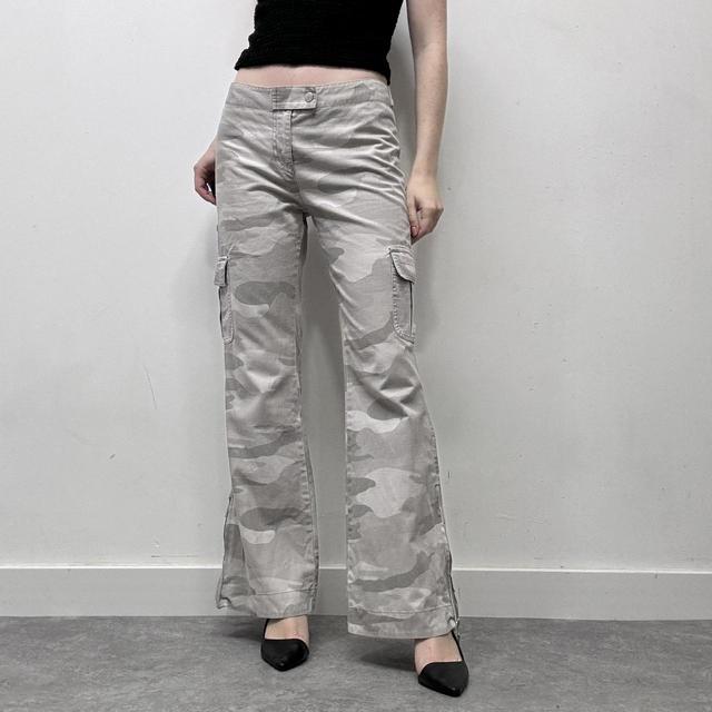 Camo print flared jeans