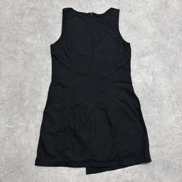 Pinstripe black tech dress
