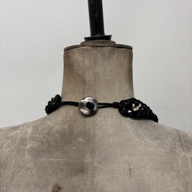 Black woven rope chain necklace