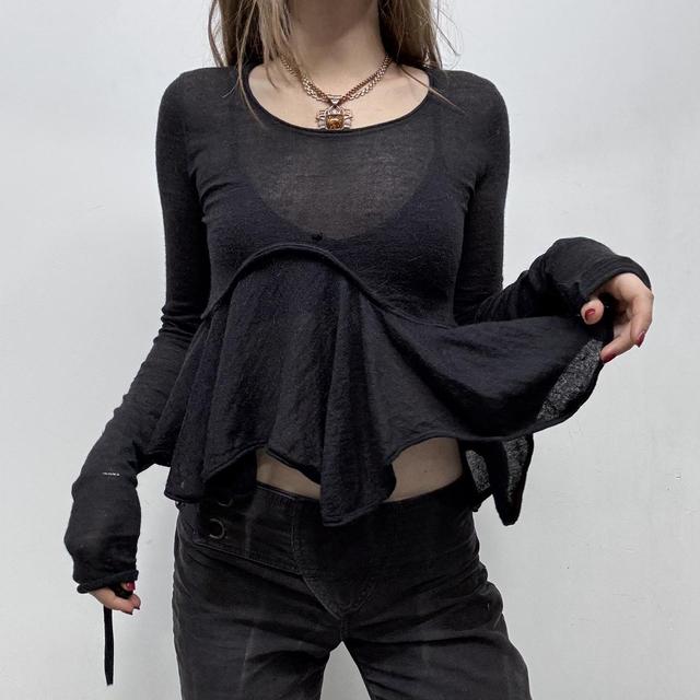 Sheer vintage Givenchy flared knit jumper
