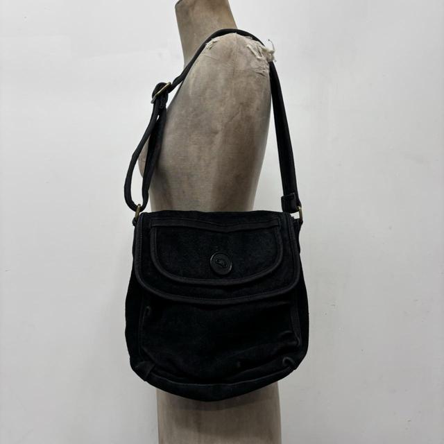 Black suede shoulder bag
