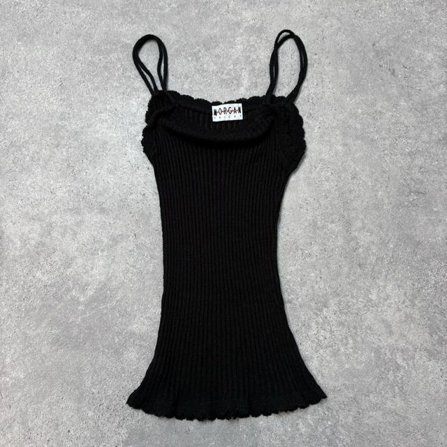 Ribbed sheer black vest