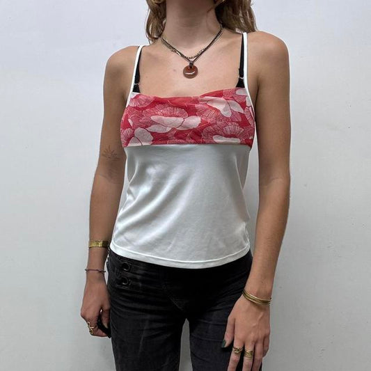 Y2k patterned mesh panel vest