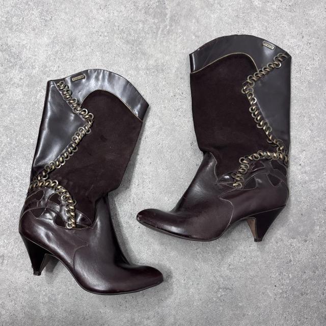 Eyelet studded boots
