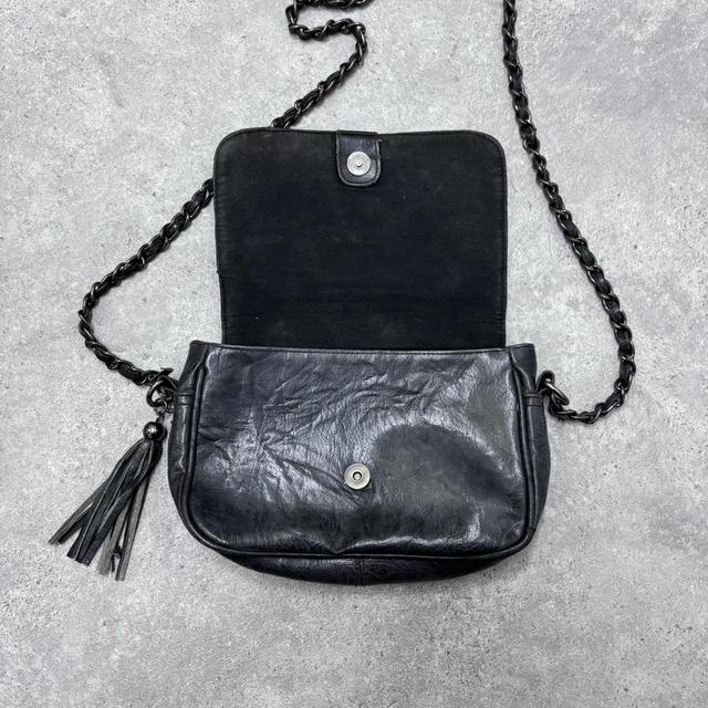 Black leather studded bag