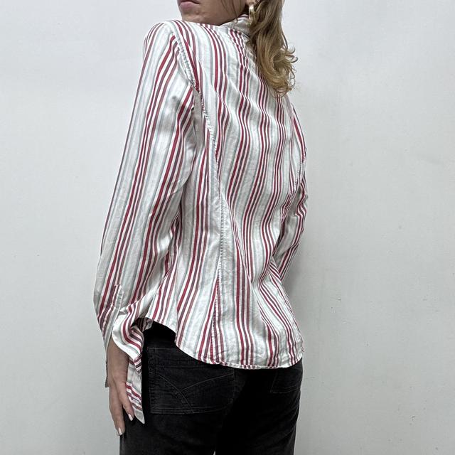 Y2k office fitted pinstripe shirt