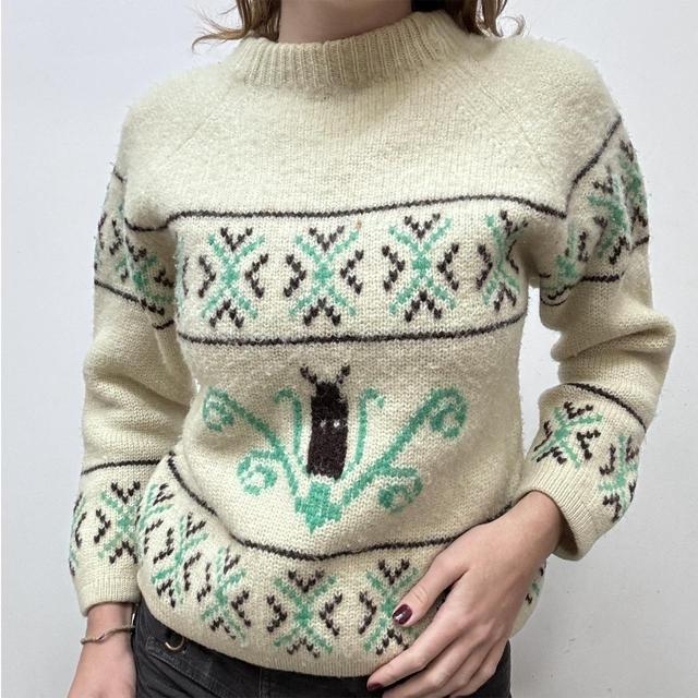 Wool knit fair isle winter jumper