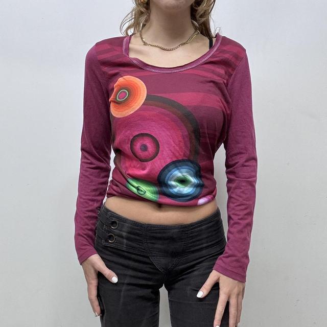 Graphic printed pink T-shirt