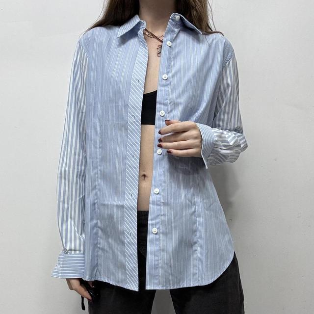 Blue pinstripe minimalist shirt