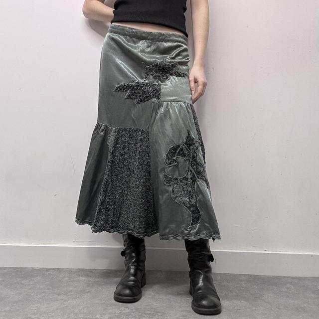 Blue satin patchwork fairy skirt