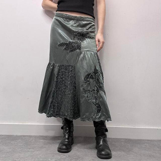 Blue satin patchwork fairy skirt