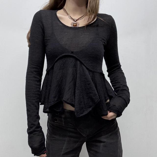 Sheer vintage Givenchy flared knit jumper