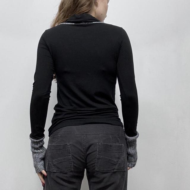 Black Cop Copine drape neck top