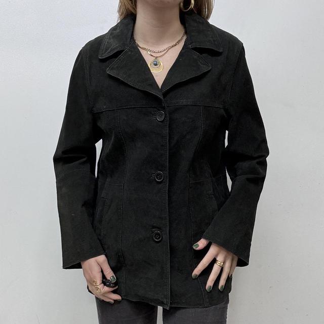 Black suede blazer jacket