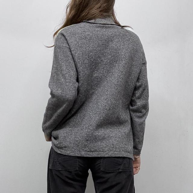 Grey wool slouchy oversized argyle jumper