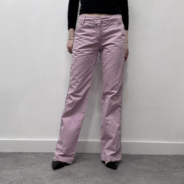 Pink wide leg cargo trouser pants