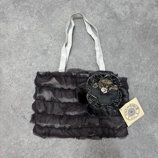 Ruffle coquette lace bag
