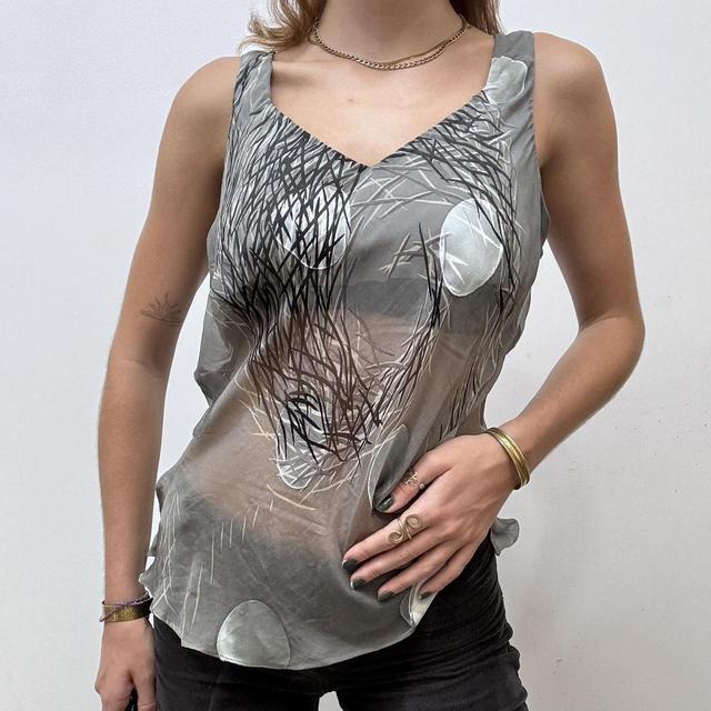 Abstract fairy graphic patterned vest