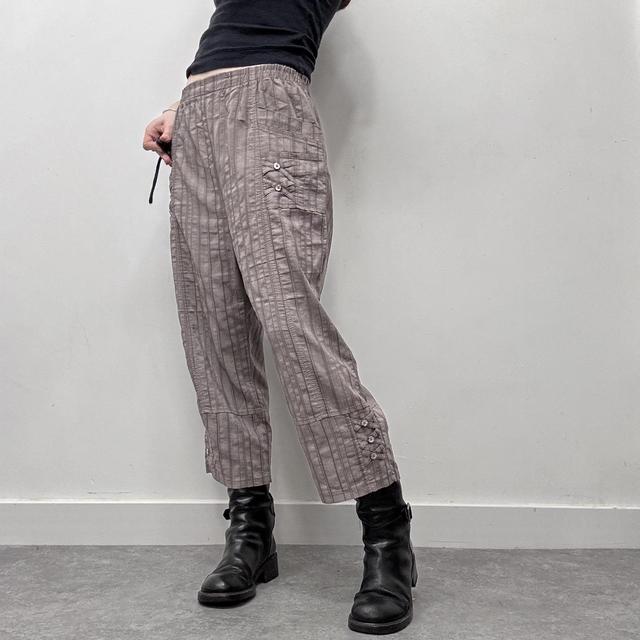 Pinstripe brown capri trousers