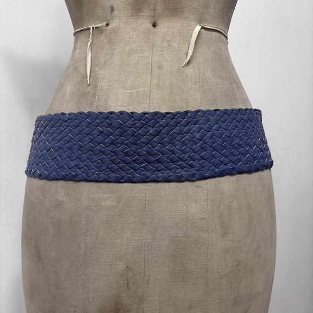 Woven leather chunky belt