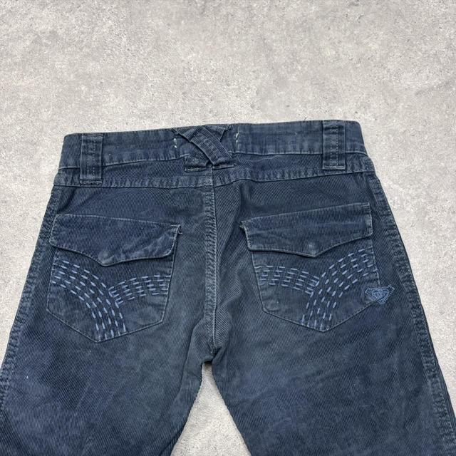 Blue straight-leg cord jeans