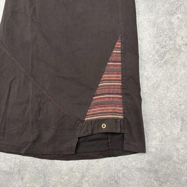 Brown asymmetric a-line maxi skirt