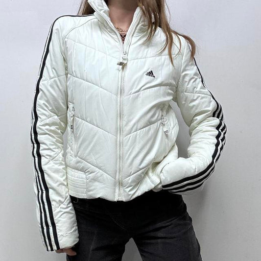 Y2k white adidas puffer jacket
